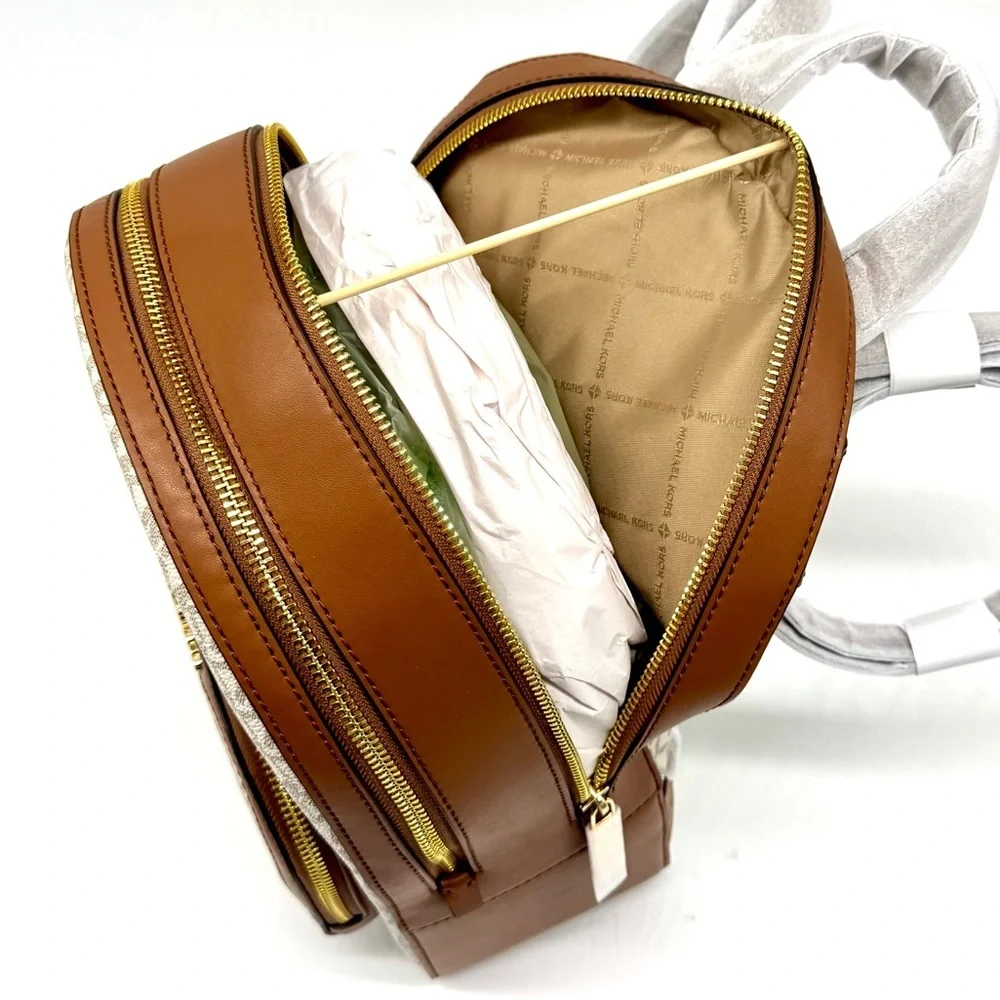 Michael Kors Jaycee Medium Signature Logo Backpack - Vanilla